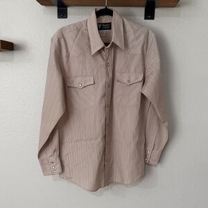 Taupe Western Button-Down Shirt